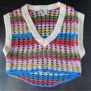 Crochet cropped sweater vest